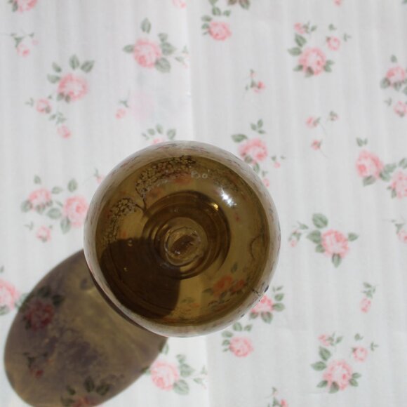 Vtg Buzz Williams 80' Studio Art Blown Glass Bud Vase amber-ish green MCM Signed - Picture 6 of 13